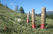 Almwiesen-Heu von der fengtirolis-Alm als give-away in Röhren gefüllt